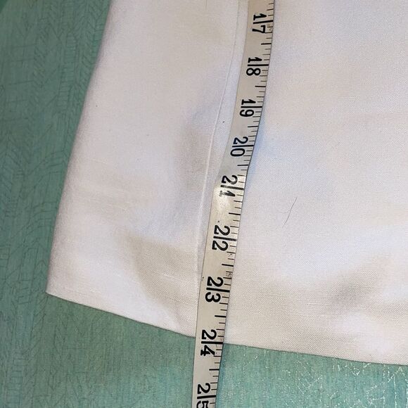 Kasper size 4 white linen blazer jacket EUC classic double pocket single button - Picture 9 of 13